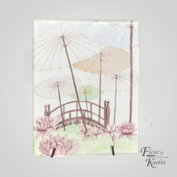 Plaque en porcelaine -...