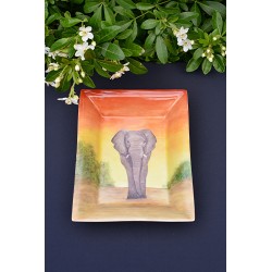 Vide-poche : Eléphant sur Coucher de soleil ...